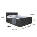 Boxspringbett AMAY KING Schwarz - Breite: 180 cm