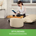 2er Set XXL Sitzsack 140x180cm + Hocker Creme