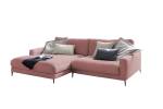 Ecksofa CARA Cord Pink - Ecke davorstehend links