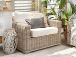 Gartenstuhl ARDEA Beige - Blau - Weiß - Rattan - 98 x 70 x 90 cm