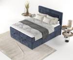 Premium Boxspringbett Lontano Marineblau - Breite: 202 cm