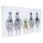 II Zebras 脰lgem盲lde handgemalt