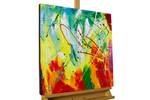 Acrylbild handgemalt Rainbow Vitality Massivholz - Textil - 60 x 60 x 4 cm