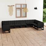 Salon de jardin (lot de 10) 3009777-2 Anthracite - Noir