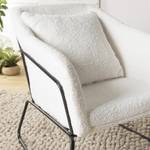 Fauteuil tissu bouclette blanc Blanc - Textile - 79 x 80 x 74 cm