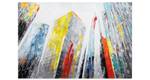 Acrylbild handgemalt City of Giants Grau - Massivholz - Textil - 120 x 80 x 4 cm