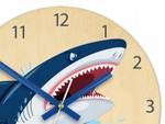 Kinder-Wanduhr Shark Braun - Holzwerkstoff - 30 x 30 x 4 cm