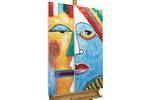 Acrylbild handgemalt Two Faces Massivholz - Textil - 60 x 90 x 4 cm