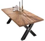 TABLES & CO Tisch CXXIX Braun - Metall - Massivholz - 220 x 76 x 100 cm