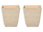 Outdoor Blumentopf DELOS 2-tlg Beige - Durchmesser: 39 cm - 2er Set