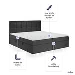 Boxspringbett Mokpo Marmor Schwarz Dekor - Breite: 204 cm