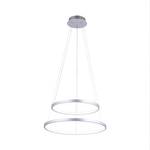 LED Pendellampe RING silber Silber - Metall - 50 x 120 x 50 cm