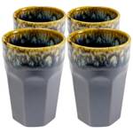 Tasses Lio (lot de 4) Bleu - Pierre - 8 x 12 x 8 cm