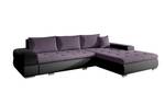 Ecksofa ARZO Schwarz - Violett - Holzwerkstoff - Holz teilmassiv