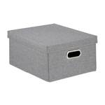 6 x Aufbewahrungsbox mit Deckel grau Grau - Metall - Papier - Textil - 35 x 21 x 42 cm