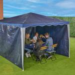 Dunkelblaue Pavillon Seitenteile 3er Set Blau - Weiß - Kunststoff - 300 x 200 x 1 cm