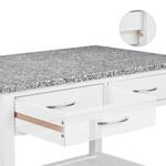 Küchenwagen weiß Grau - Silber - Weiß - Holzwerkstoff - Stein - 78 x 87 x 49 cm