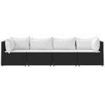 Salon de jardin 3029629-3 (lot de 4) Noir - Blanc