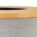Abfallkorb Bambus rund Schwarz - Braun - Grau - Bambus - Papier - Textil - 31 x 35 x 31 cm