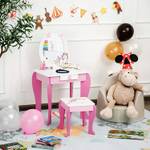 Kinder Schminktisch mit Hocker Pink - Holzwerkstoff - 36 x 89 x 50 cm