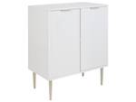 Buffet SOHO Doré - Blanc - Bois manufacturé - 70 x 82 x 40 cm