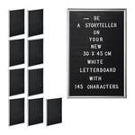 10 x Letterboard 30 x 45 cm silber Schwarz - Silber - Weiß