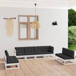 Salon de jardin (lot de 8) 3009901-1 Anthracite - Blanc