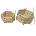 Garten-Hochbeet (2-teilig) 43334 Braun - Massivholz - Holzart/Dekor - 60 x 31 x 60 cm