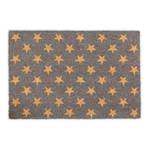 Fußmatte Kokos mit Sternen-Muster Braun - Gelb - Naturfaser - Kunststoff - 60 x 2 x 40 cm