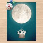Illustration Hasen Hei脽luftballon Mond