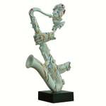 Sculpture saxophoniste multicolore Blanc - Porcelaine - 29 x 62 x 1 cm