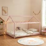 Lit cabane pour enfant Cerro Rose foncé - 146 x 138 cm