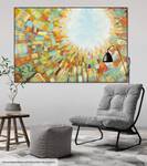 Acrylbild handgemalt Light from Above Braun - Massivholz - Textil - 120 x 80 x 4 cm