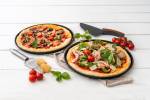 Plaques à pizza x 2 avec couteau Noir - Métal - 29 x 29 x 3 cm