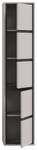 Armoire haute Jaru Gris - En partie en bois massif - 35 x 163 x 31 cm