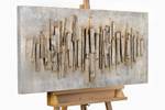 Holzbild City of the Future Grau - Holz teilmassiv - 100 x 50 x 5 cm