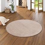 Hochflor Velours Teppich Luna Rund Taupe - 100 x 100 cm