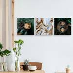 Set De Tableaux CAFÉ Feuilles Nature 180 x 60 x 60 cm