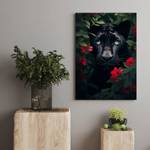 Leinwandbild Black Panther Flowers 60 x 90 cm