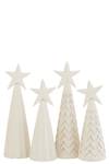 Deko Weihnachtsbaum PNK (2er Set) Weiß - Holz teilmassiv - 9 x 33 x 9 cm