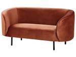 2-Sitzer Sofa LOEN Schwarz - Orange - Textil