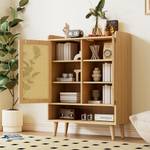 Schuhkommode RattanWoody Ⅳ Beige - Holzwerkstoff - Massivholz - 80 x 105 x 35 cm