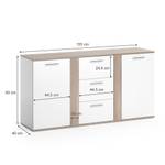 Sideboard Novelli mit 2 Türen Eiche Sonoma Dekor - Weiß