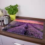 Herdabdeckplatten Lavendelfeld 2-teilig Glas - 52 x 1 x 60 cm