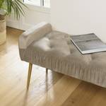 Banc de lit velours taupe Gris - Textile - 40 x 53 x 103 cm