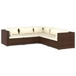 Garten-Lounge-Set (5-teilig) 3013632-15 Braun - Creme - Weiß