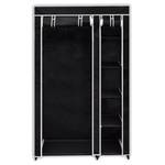 Stoffschrank(2er Set) 297407 Schwarz - Metall - Textil - 110 x 175 x 45 cm