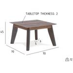 Table basse Malaga Marron 70x70 cm Marron - Bois massif - Bois/Imitation - 70 x 45 x 70 cm