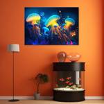 Canvas Bilder Neon Meer Abstraktion 90 x 60 cm