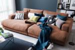 KAWOLA Big Sofa MADELINE Stoff Braun